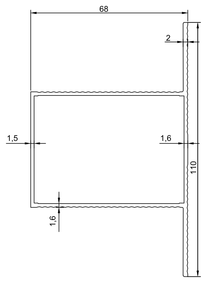 T-профиль-труба 68×110 мм